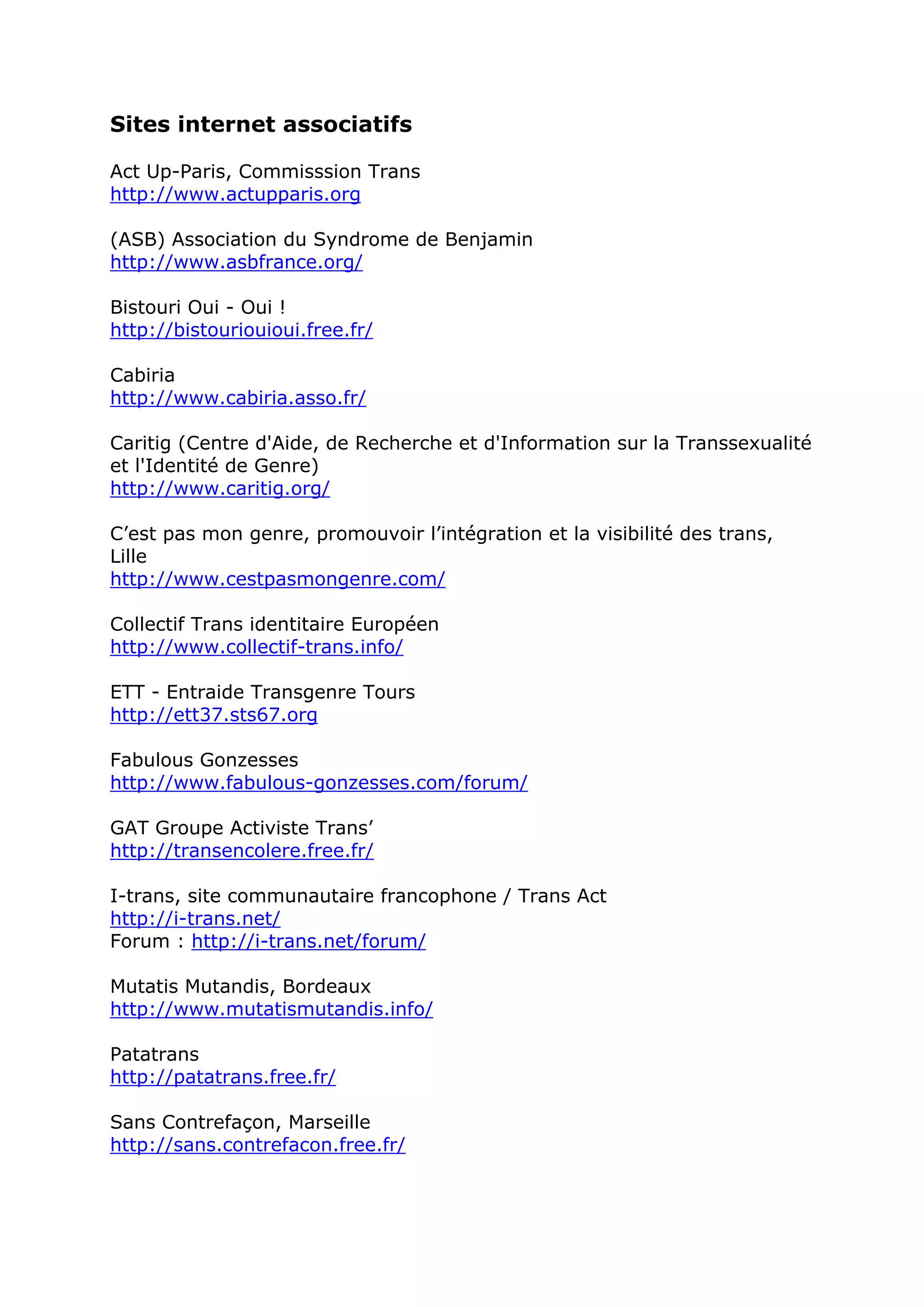 Rencontre du CRIPS / Act Up-Paris "Personnes trans : quels enjeux de santé ?" - Dossier documentaire