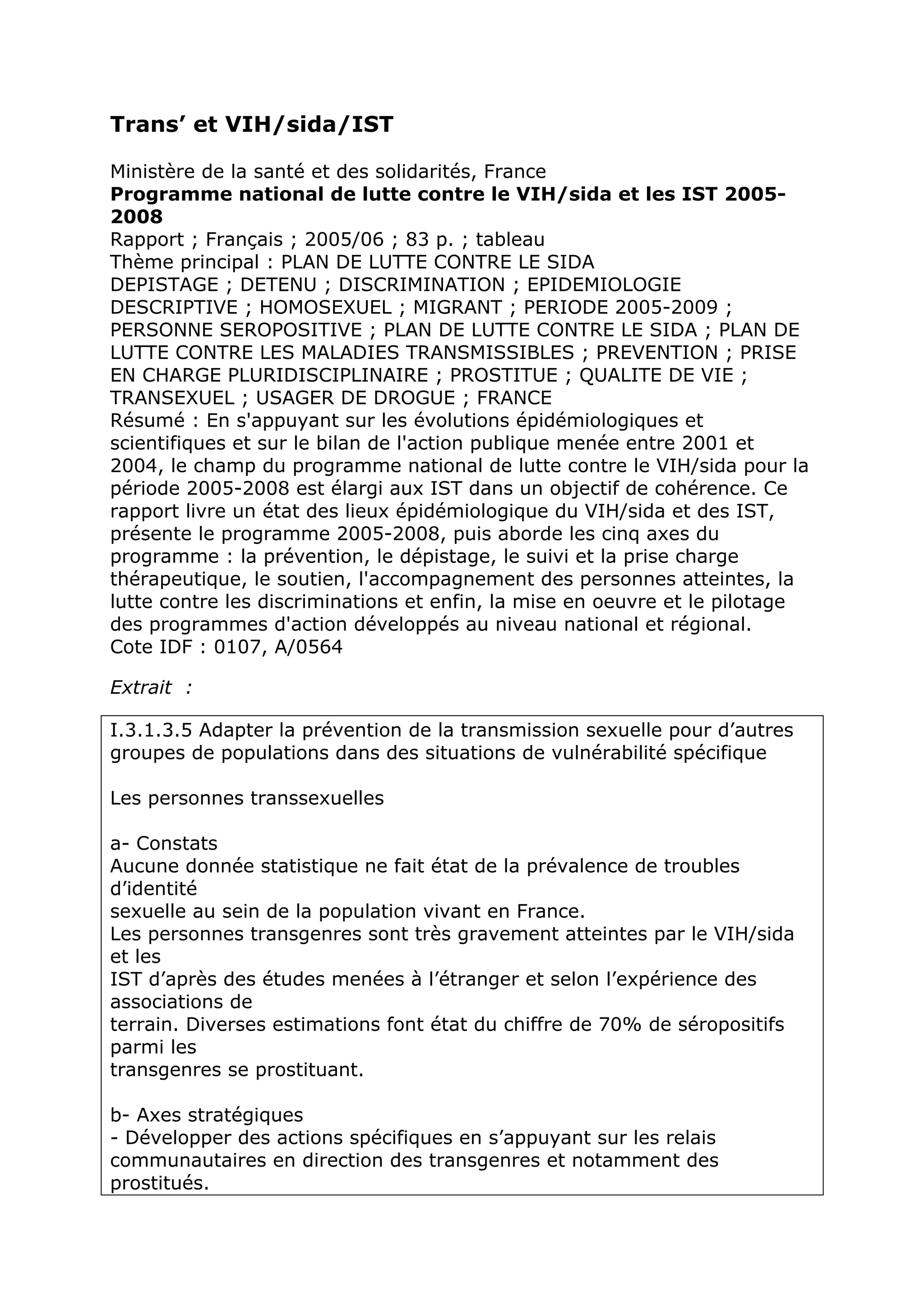 Rencontre du CRIPS / Act Up-Paris "Personnes trans : quels enjeux de santé ?" - Dossier documentaire