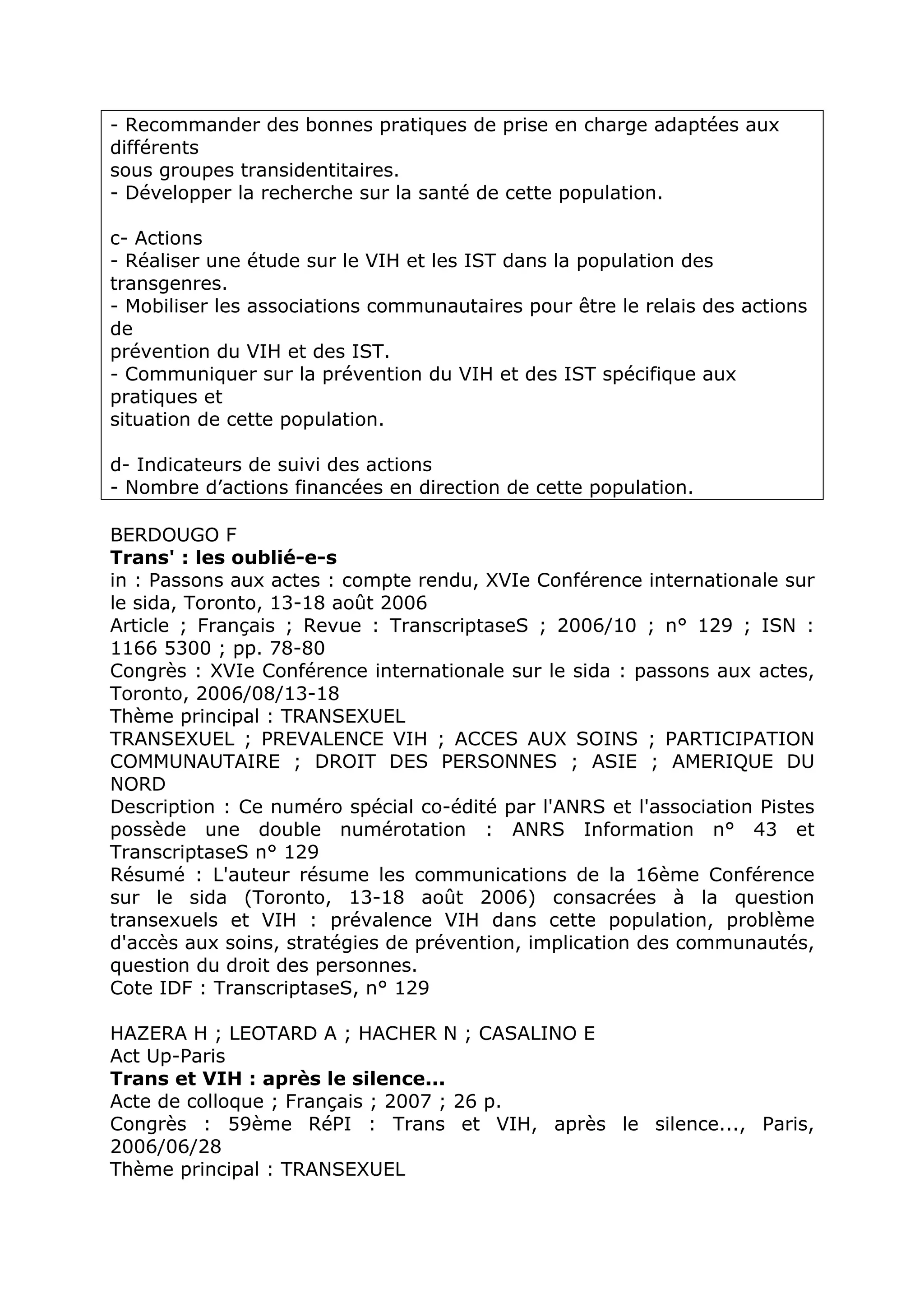 Rencontre du CRIPS / Act Up-Paris "Personnes trans : quels enjeux de santé ?" - Dossier documentaire