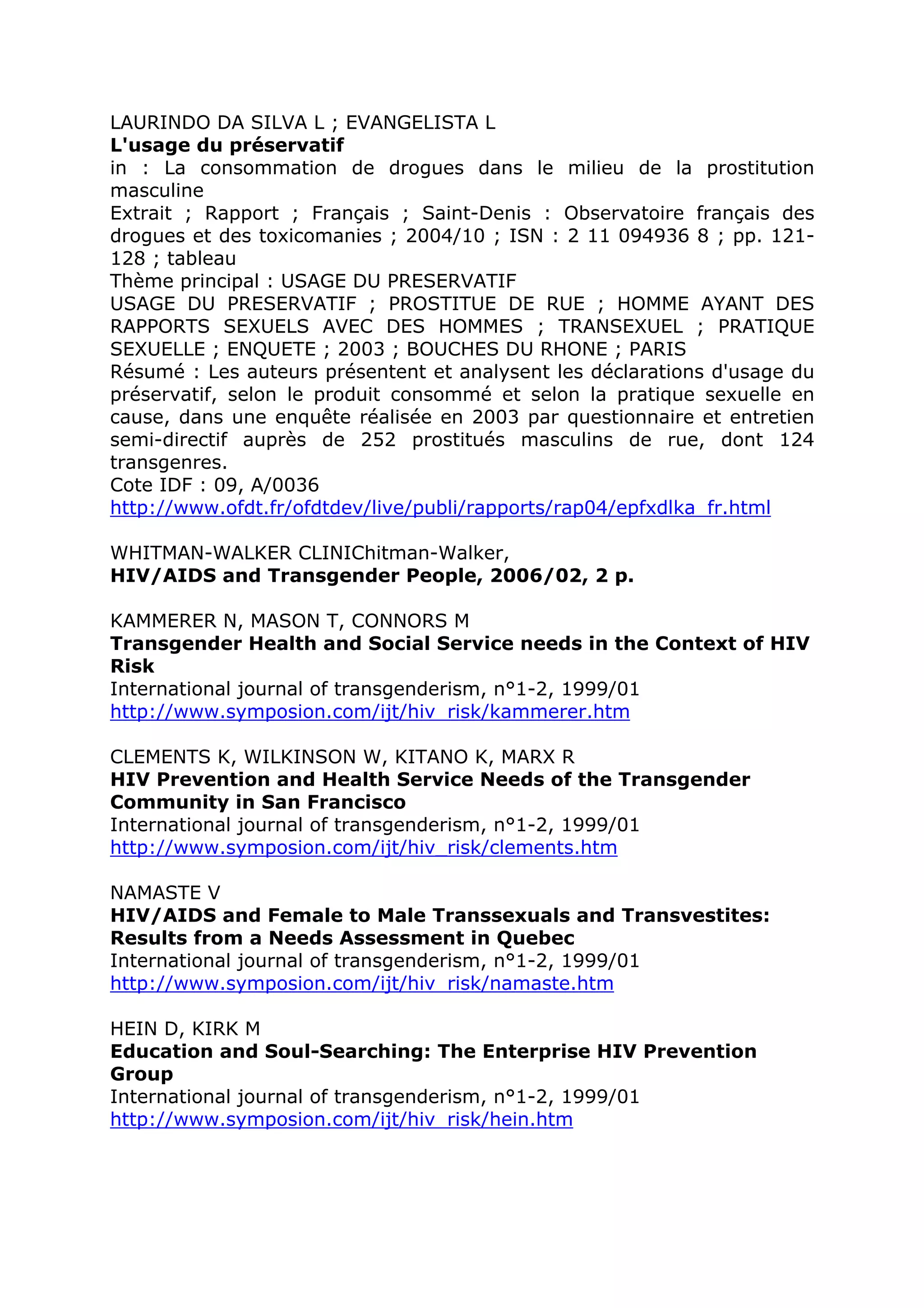 Rencontre du CRIPS / Act Up-Paris "Personnes trans : quels enjeux de santé ?" - Dossier documentaire