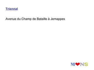 Triennal


Avenue du Champ de Bataille à Jemappes
 