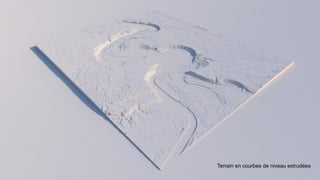 Terrain en courbes de niveau extrudées
 