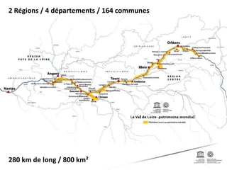 280 km de long / 800 km²
2 Régions / 4 départements / 164 communes
 