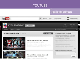 YOUTUBE
          Faites vos playlists
 