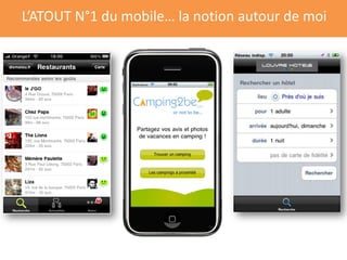 L’ATOUT N°1 du mobile… la notion autour de moi
 