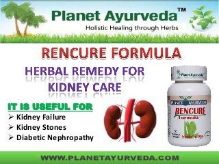 IT IS USEFUL FOR
 Kidney Failure
 Kidney Stones
 Diabetic Nephropathy
 