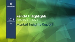 1
INFORMAÇÃO INTERNA – INTERNAL INFORMATION
Market Insights Report
RendA+ Highlights
January 31– July 3
2023
July
 