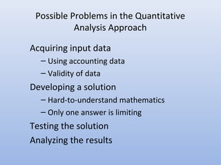 Chapter I-Intro to Quantitative Analysis | PPT