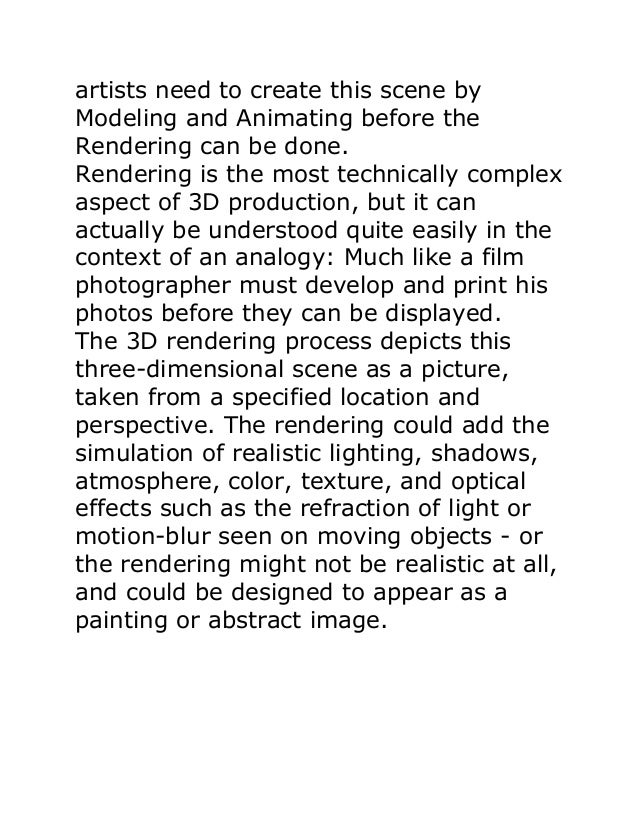 What is 3D computer render?! Informative article about 3D rendering.