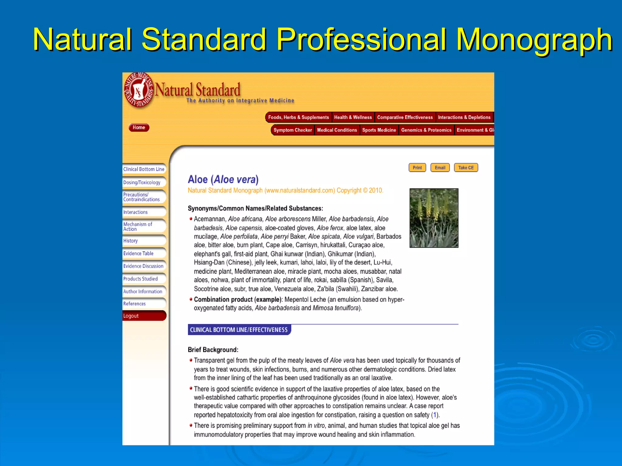 Natural Standard Professional Monograph 