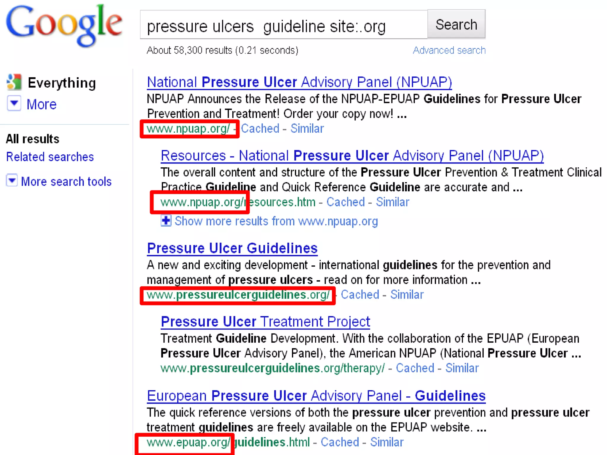 Advanced Google Results 