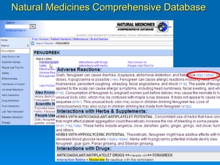 Natural Medicines Comprehensive Database  
