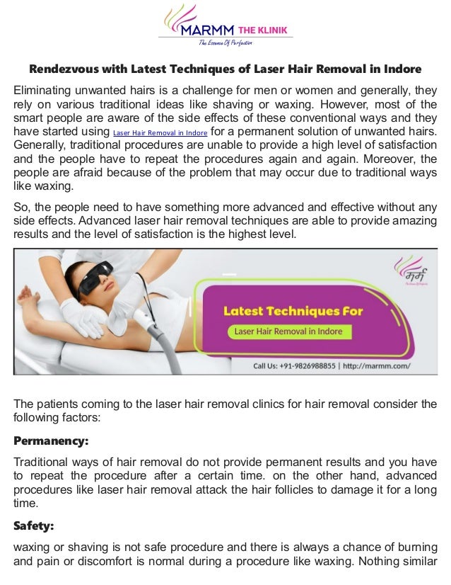 Rendezvous With Latest Techniques Of Laser Hair Removal In Indore