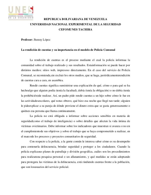 Rendición de cuentas ejemplos