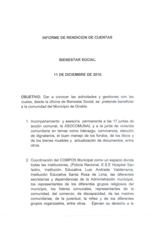 Rendicion de cuentas 2010