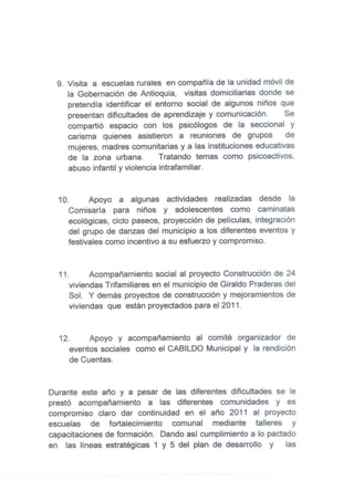 Rendicion de cuentas 2010