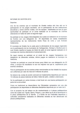 Rendicion de cuentas 2010