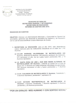 Rendicion de cuentas 2010