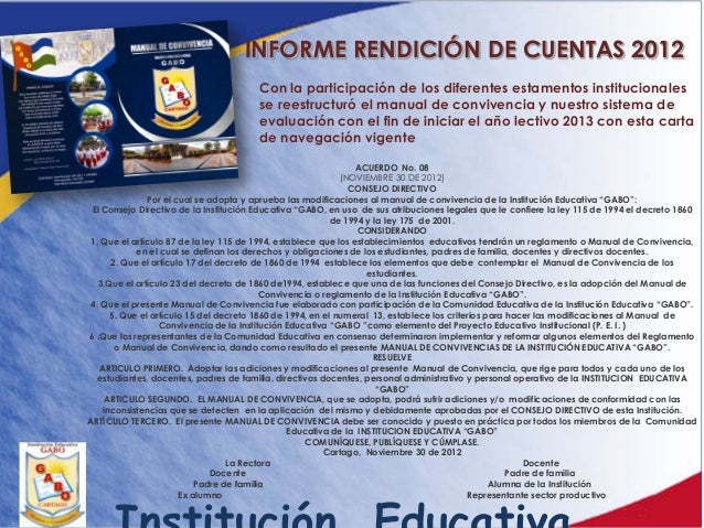 RENDICIÓN DE CUENTAS 2012