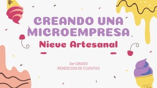 CREANDO UNA
MICROEMPRESA
Nieve Artesanal
3er GRADO
RENDICION DE CUENTAS
 