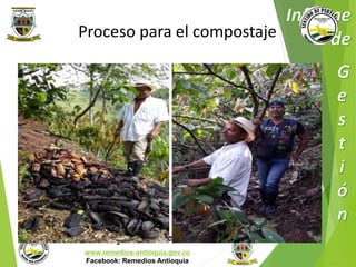 Proceso para el compostaje 
Municipio de Remedios 
www.remedios-antioquia.gov.co 
Facebook: Remedios Antioquia 
 