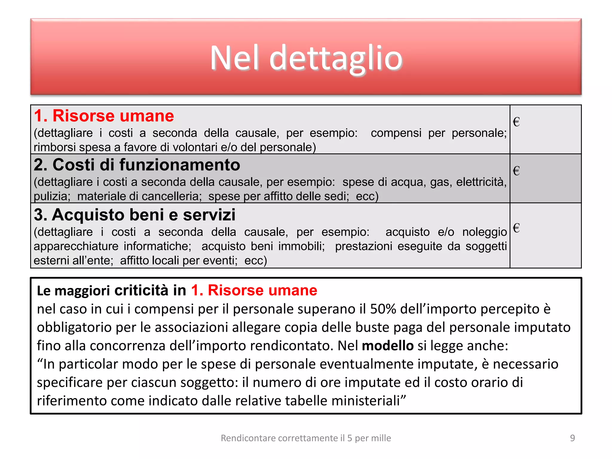 rendiconto 5 per mille modello