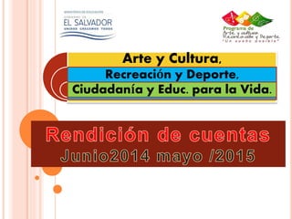 Arte y Cultura,
Recreación y Deporte,
Ciudadanía y Educ. para la Vida.
 