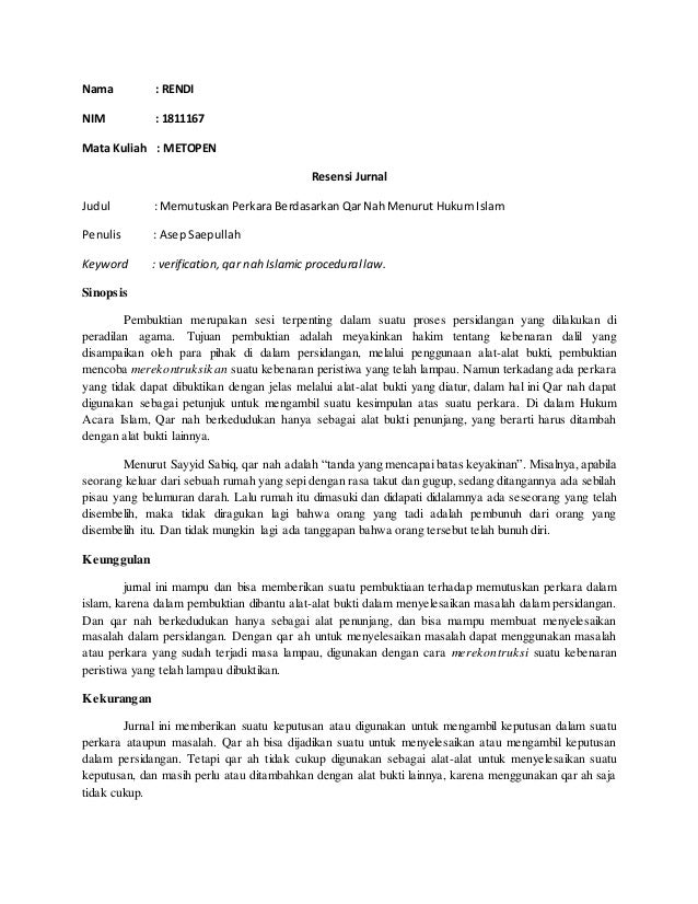 Cara Resensi Jurnal Goresan