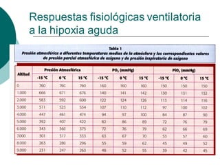 Respuestas fisiológicas ventilatoria
a la hipoxia aguda
 