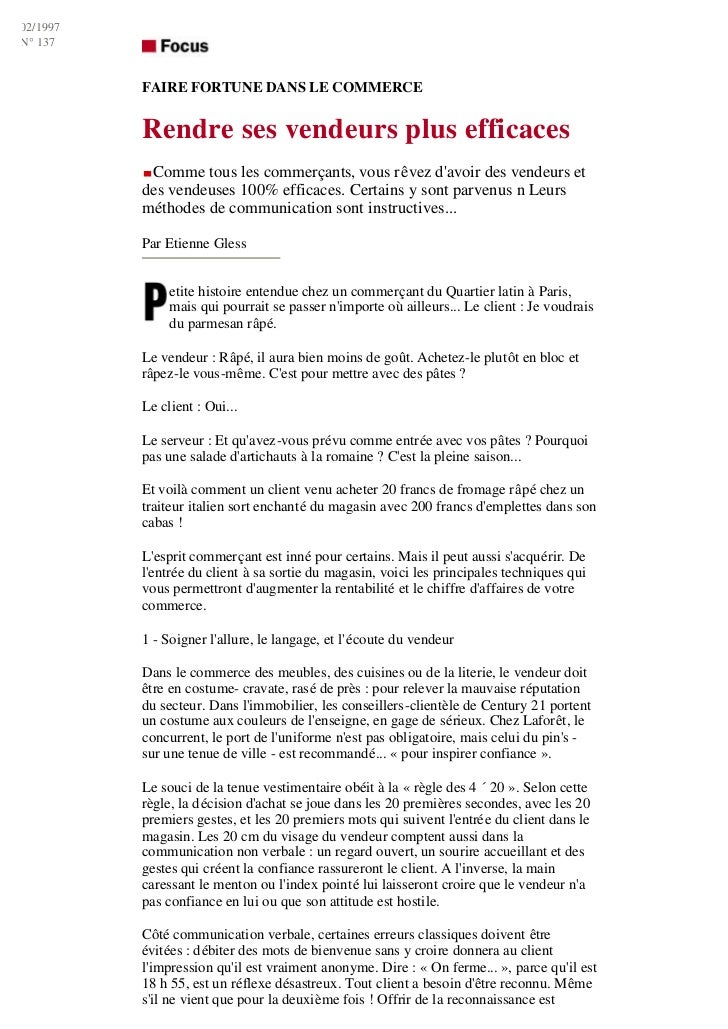 Rendre ses vendeurs plus efficace Rendre ses vendeurs plus efficace