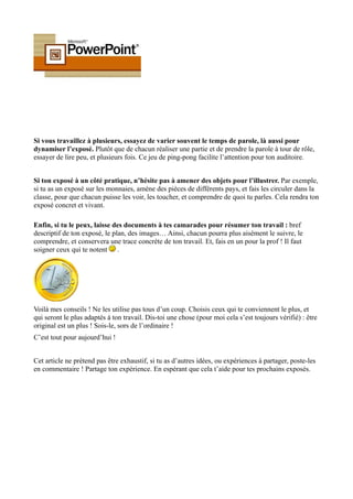 Rendre Son Exposé Vivant