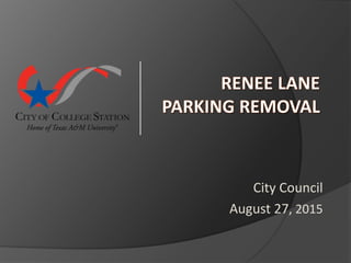 City Council
August 27, 2015
 