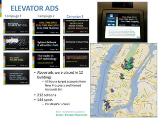 ELEVATOR ADS
Campaign 1     Campaign 2            Campaign 3




             • Above ads were placed in 12
              ...