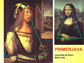 Albrecht Dürer:  Avtoportret z rokavicami, 1498, Museo del Prado, Madrid Leonardo da Vinci:  Mona Liza PRIMERJAVA 