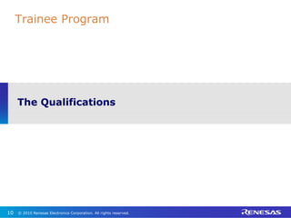 The Qualifications Trainee Program  