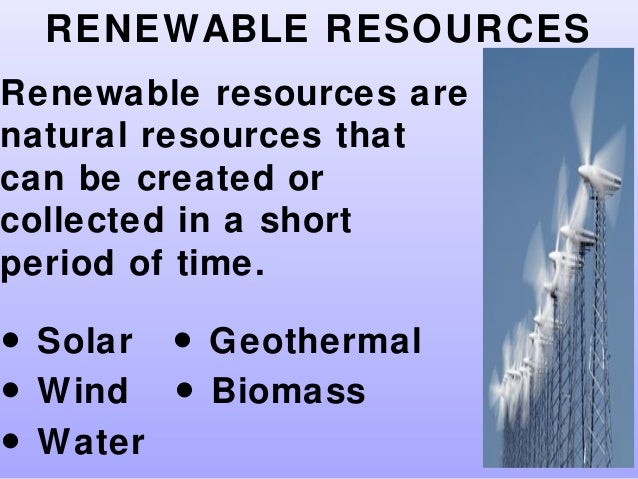 Renewable and non renewable resources