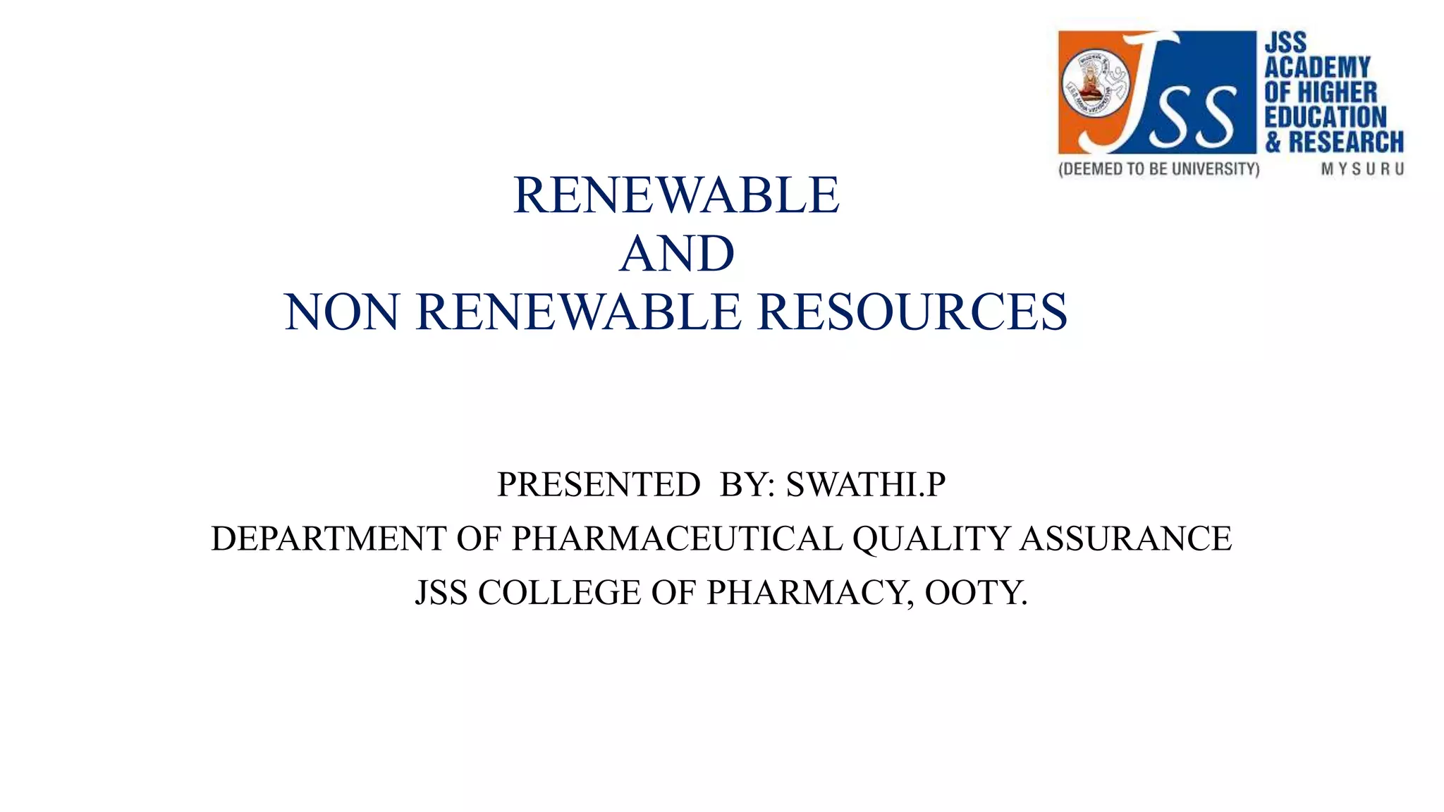 Renewable And Non Renewable Resources Pptx Renewable And Non Renewable Resources Pptx