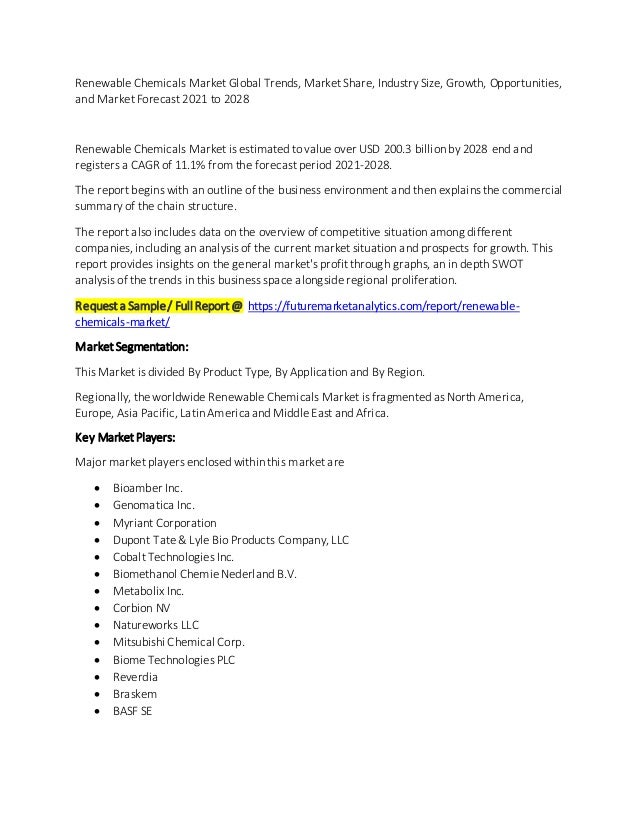 Renewable chemicals market global trends, market share, industry size, growth, opportunities, and market forecast 2021 to 2028 2 renewable chemicals market global trends market share industry size growth opportunities and market forecast 2021 to 2028 1 638