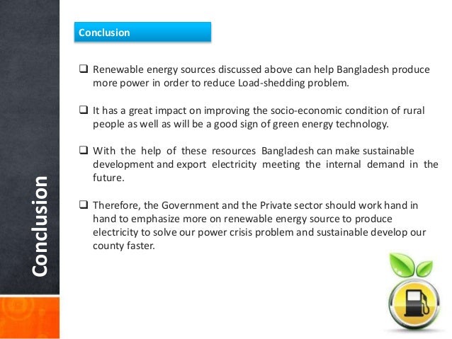 Conclusion of solar and wind energy