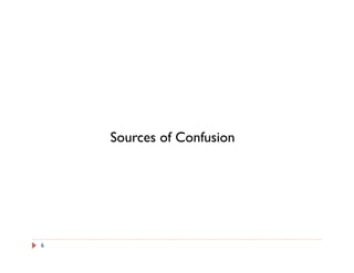 Sources of Confusion
6
 