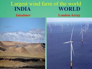 Largest wind farm of the world
INDIA
Jaisalmer
WORLD
London Array
 