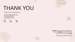 CREDITS: This presentation template was
created by Slidesgo, and includes icons,
infographics & images by Freepik
THANK YOU
Do you have any questions?
youremail@freepik.com
+00 000 000 000
yourwebsite.com
Please keep this slide for attribution
 