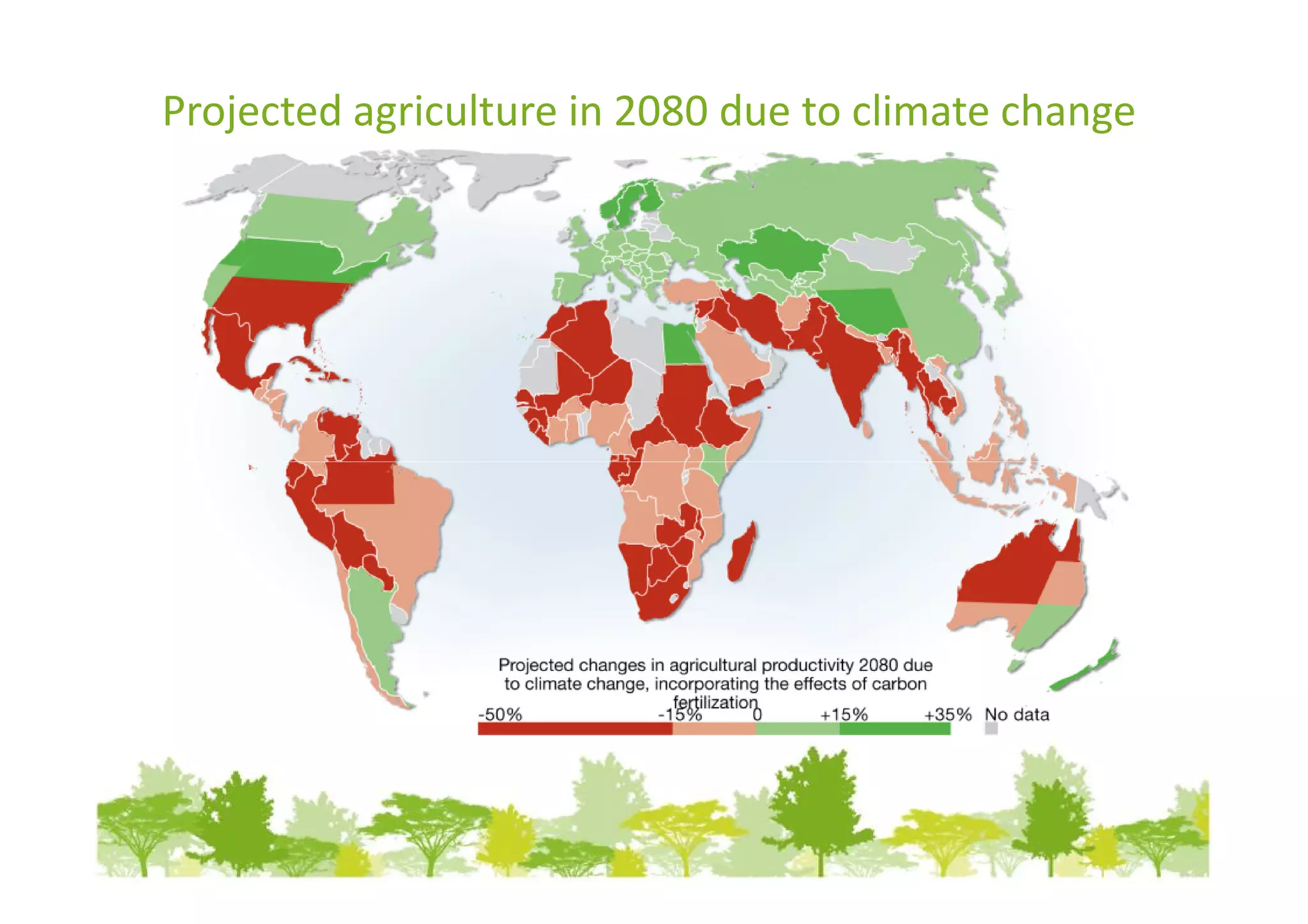 Projected agriculture in 2080 due to climate change
 