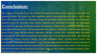 Renewable Energy for Sustainable Development in India 2023 | PPTX