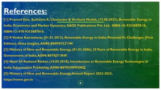 Renewable Energy for Sustainable Development in India 2023 | PPTX