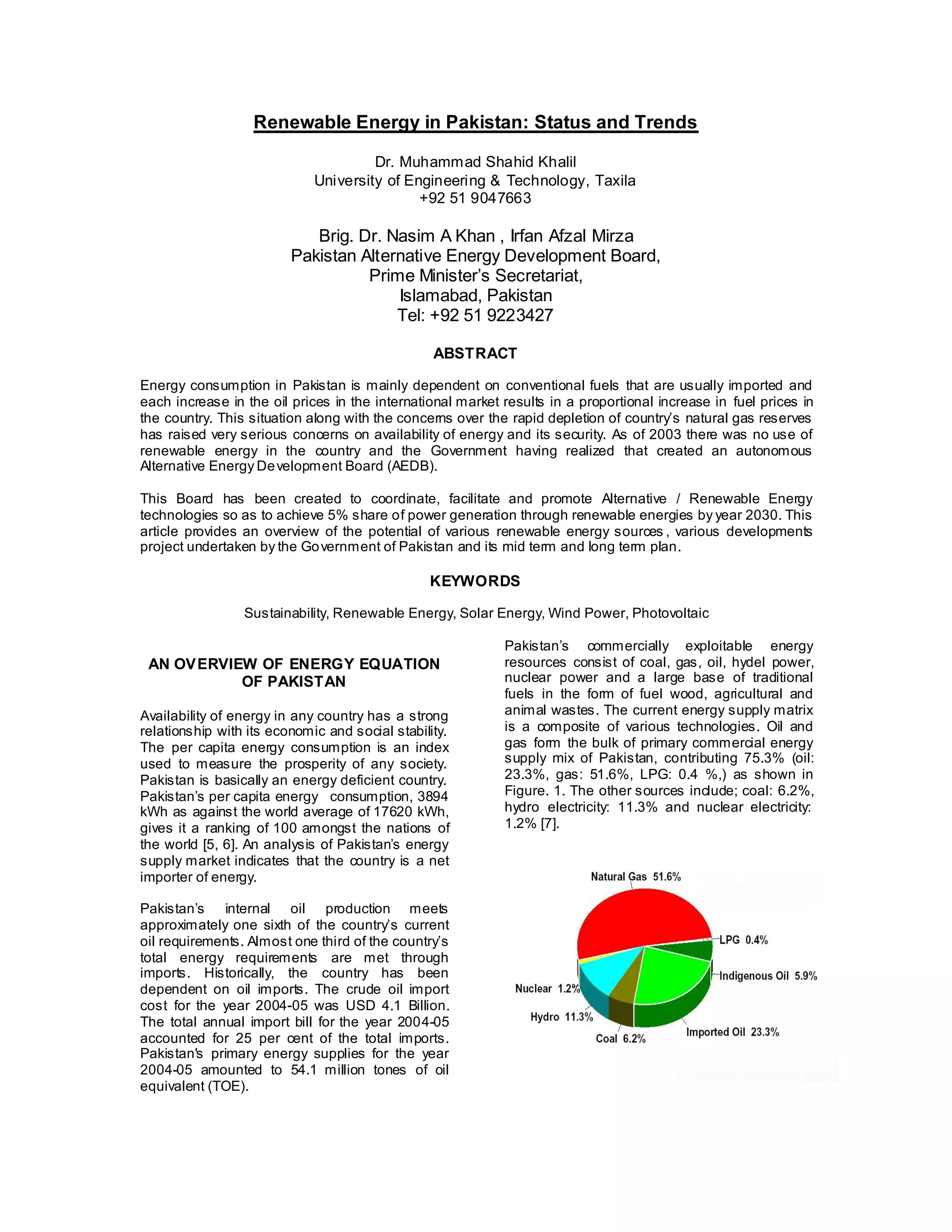 Renewable energy in pakistan | PDF