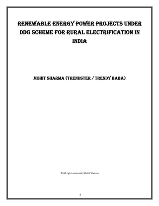 Renewable Energy Power Projects for Rural Electrification in India | PDF