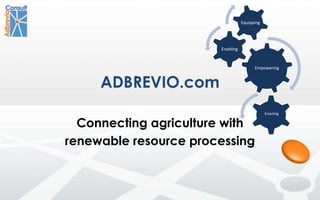 ADBREVIO.com Connecting agriculture with  renewable resource processing  Enacting 