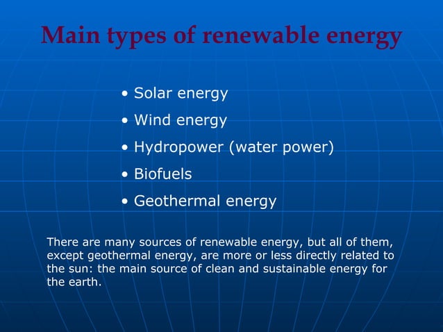 Renewable Energy Sources | PPT