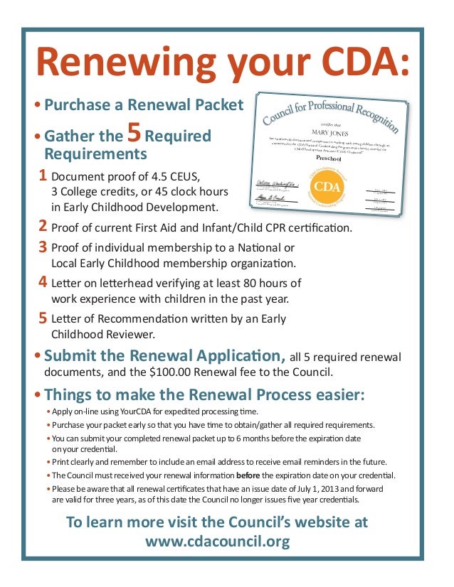 cda renewal flyer letter of recommendation for cda renewal